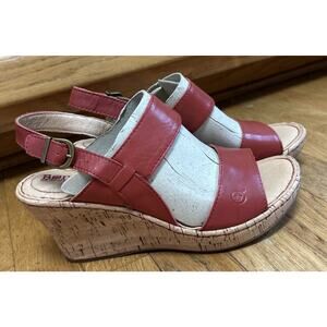 Women’s Born Cherry Cork Heel Wedge Sandals Shoes 9 M
